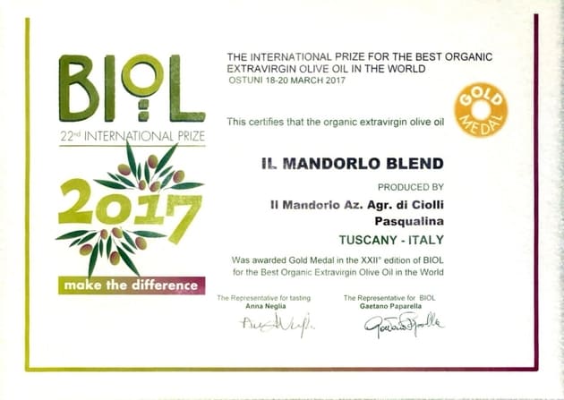 Medaglia d'oro al concorso Biol 2017