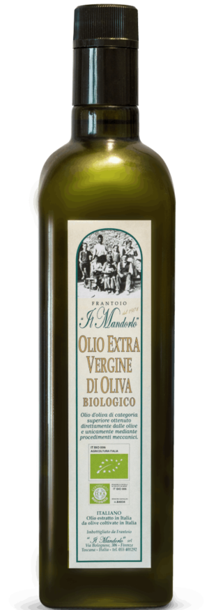 olio evo biologico in bottiglia da 0,75 litri